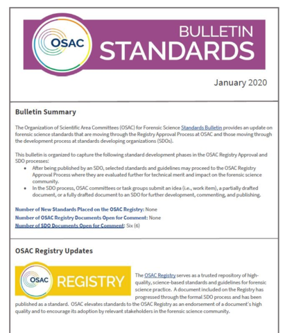 standards osac bulletin january nist